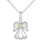 Hallmark Womens White Cubic Zirconia 14k Sterling Silver Pendant Necklace