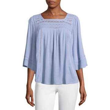 John Paul Richard 3/4 Sleeve Crepon Blouse