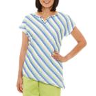 Alfred Dunner Corsica Short Sleeve V Neck T-shirt