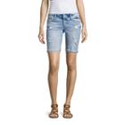 Arizona 9 Skinny Fit Denim Bermuda Shorts-juniors