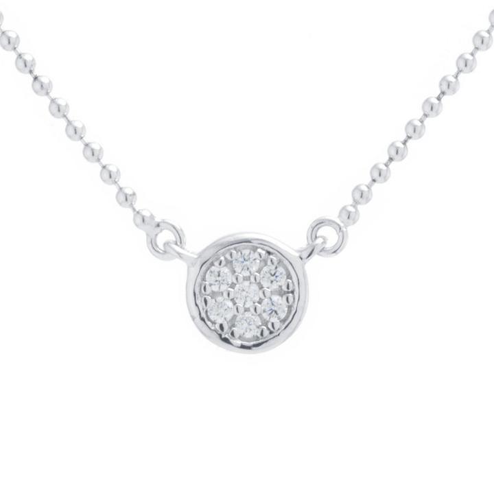 Silver Treasures Choker Womens Clear Cubic Zirconia Sterling Silver Choker Necklace