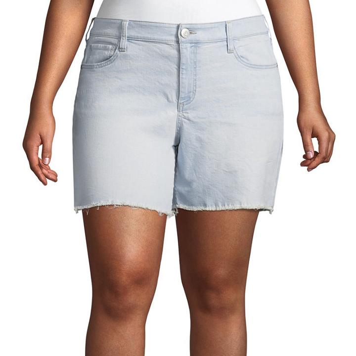 Boutique + Denim Short 6 Raw Hem - Plus