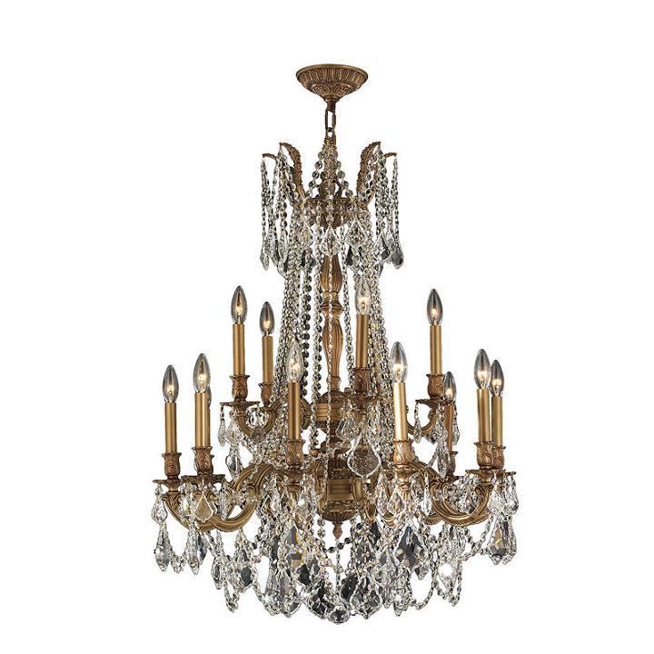 Windsor Collection 15 Light 2-tier French Gold Finish And Clear Crystal Chandelier