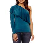 Bold Elements One Shoulder Ruffle Top
