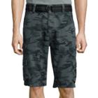 Plugg Highland Relaxed-fit Stacked Pocket Belted Twill Cargo Shorts