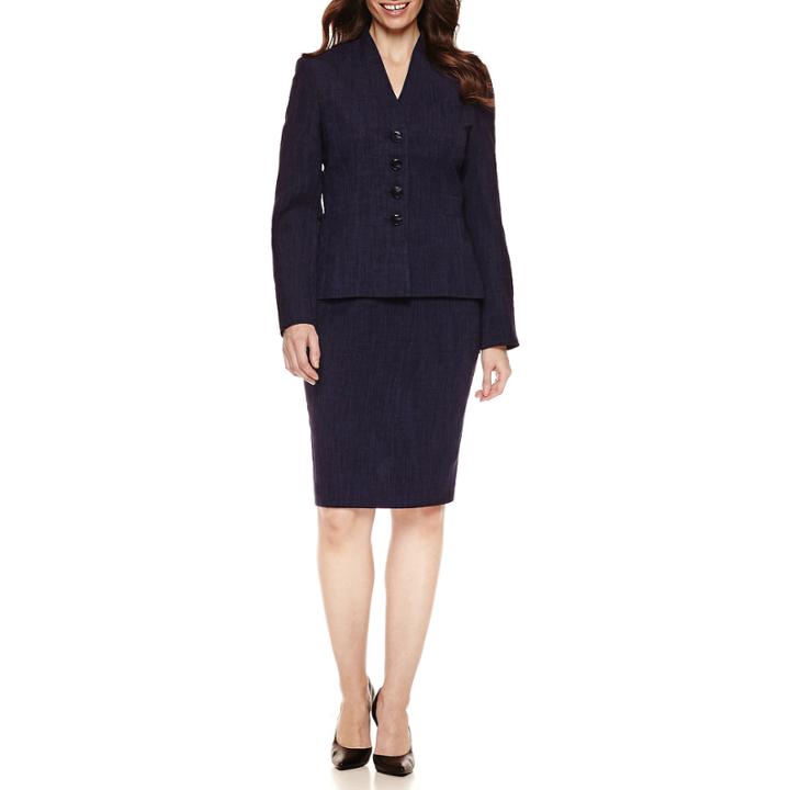 Le Suit Long Sleeve 4-button Skirt Suit