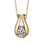 Sirena Womens 1/4 Ct. T.w. White Diamond 14k Gold Pendant Necklace