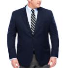 Stafford Yearround Med Blue Boxweave Sport Coat-big And Tall