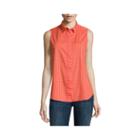 Liz Claiborne Sleeveless Polka Dot Shirt - Tall