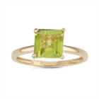 Womens Green Peridot 10k Gold Solitaire Ring
