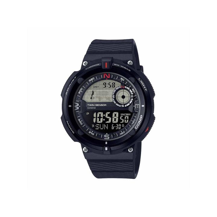 Casio Twin Sensor Mens Black Strap Watch-sgw-600h-1b