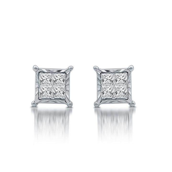 1/3 Ct. T.w. Genuine White Diamond 6.2mm Stud Earrings