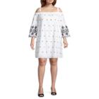 Boutique + Short Sleeve A-line Dress - Plus