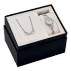 Bulova Womens Crystal-accent Infinity Necklace And Bangle Watch Set 98x109