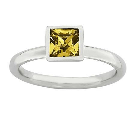 Personally Stackable Sterling Silver November Birthstone Crystal Ring