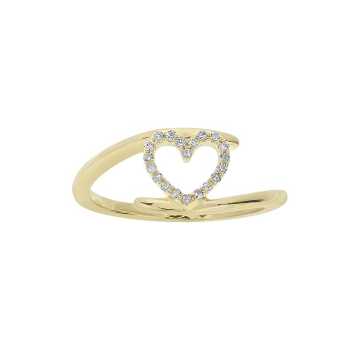 1/10 Ct. T.w. Diamond 10k Yellow Gold Heart Bypass Ring