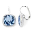 Monet Silver-tone Blue Leverback Earrings