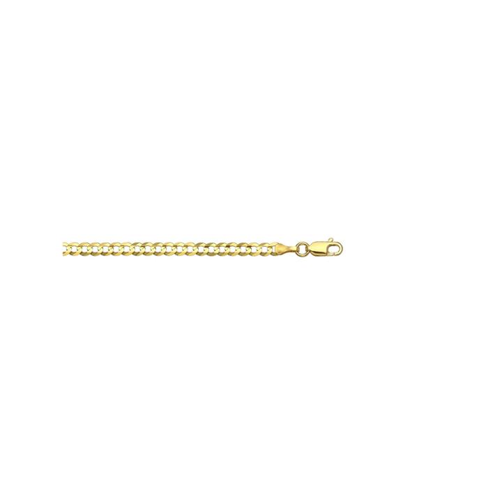 14k Yellow Gold 3.6 Mm Curb Necklace 24