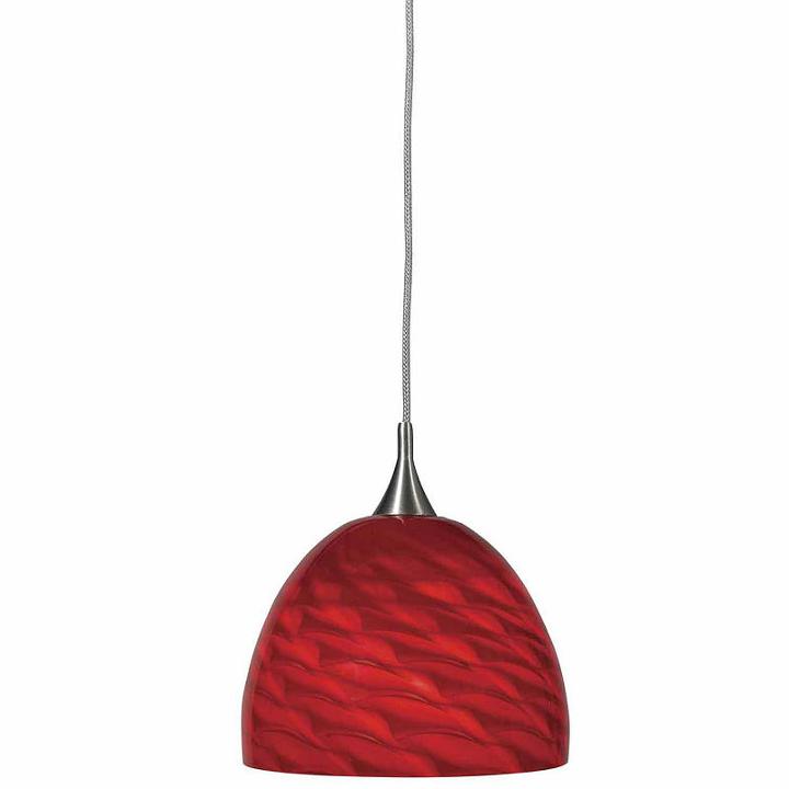 Wooten Heights 5.3 Tall Glass And Metal Pendant With Brushed Steel Cord