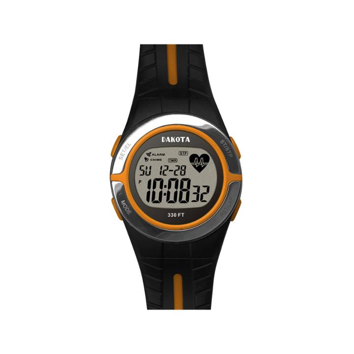Dakota Black And Orange Heart Rate Monitor Watch 36909