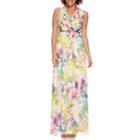 Donna Ricco Sleeveless Surplus Belted Maxi Dress