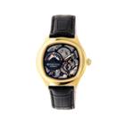 Heritor Automatic Odysseus Mens Skeleton-dial Leather-gold/black Watches