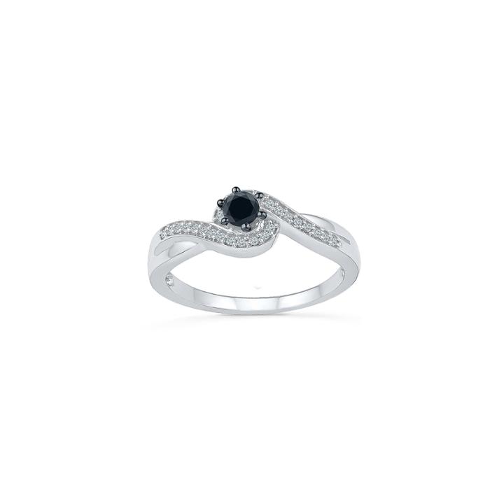 Womens 1/5 Ct. T.w. Genuine Round Multi Color Diamond Sterling Silver Promise Ring
