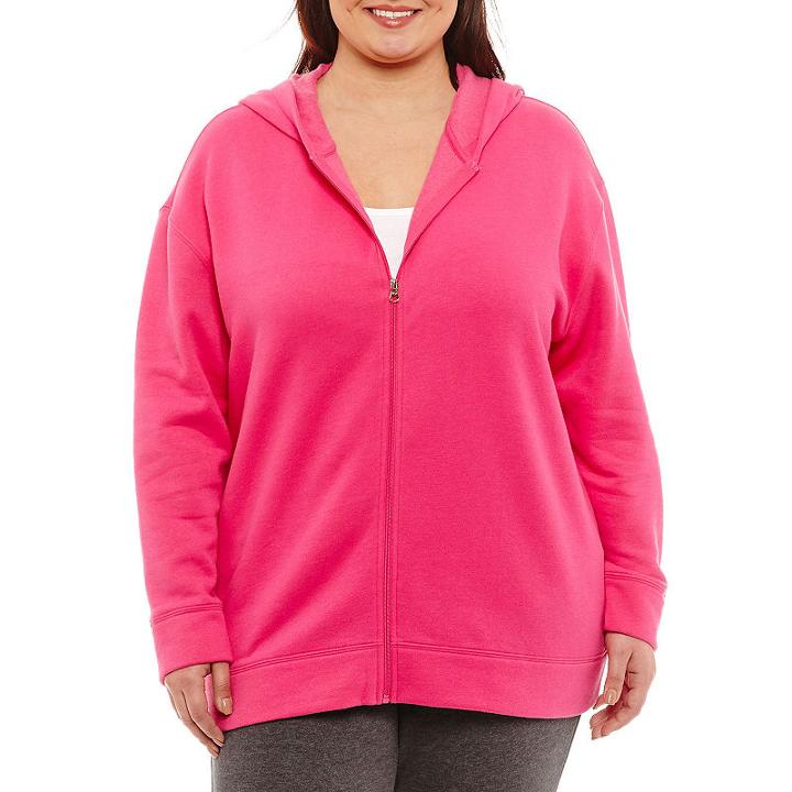 City Streets Long Sleeve Zip Front Knit Hoodie - Plus