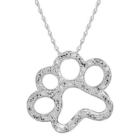 Aspca Tender Voices 1/10 Ct. T.w. Diamond Paw Print Pendant Necklace