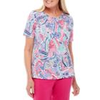 Alfred Dunner Reel It In Short Sleeve Fish Print T-shirt