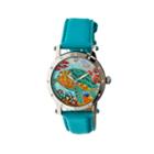 Bertha Womens Chelsea Mother-of-pearl Turquoise Leather-band Watchbthbr4901
