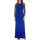 Blu Sage 3/4 Sleeve Evening Gown
