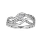 Diamond Blossom 1/10 Cttw Diamond Swirl Ring In Sterling Silver