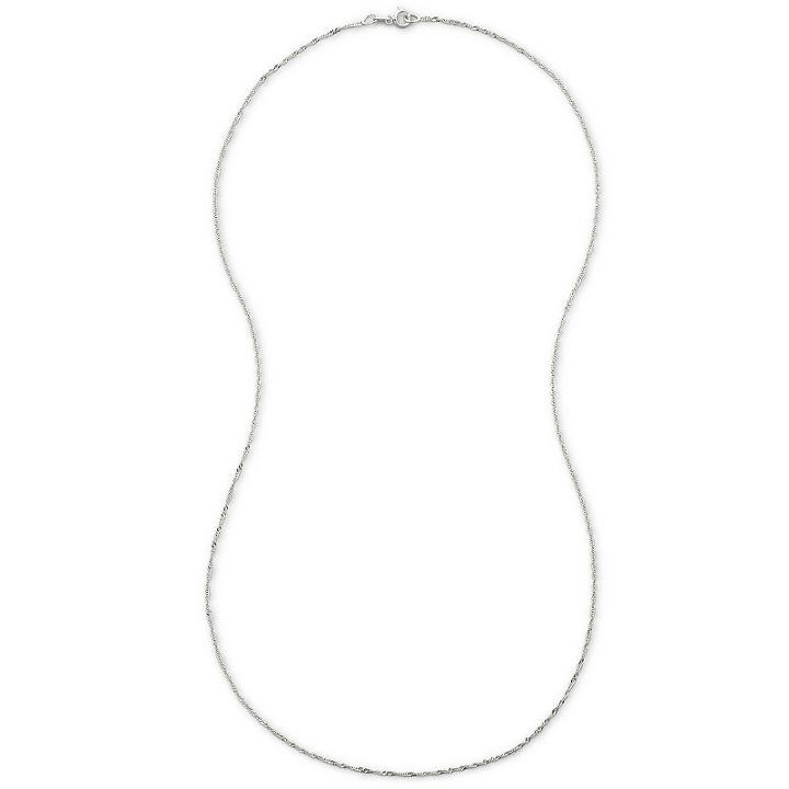14k White Gold 1.2mm 16-24 Twisted Singapore Chain Necklace
