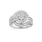 Diamond Blossom Womens 1 Ct. T.w. Genuine White Diamond 10k Gold Cluster Ring