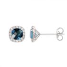 Genuine Blue Blue Topaz 1/4 Inch Stud Earrings