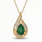 Womens 1/10 Ct. T.w. Genuine Green Emerald Pendant Necklace