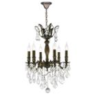 Versailles Collection 6 Light Antique Bronze Finish And Crystal Chandelier