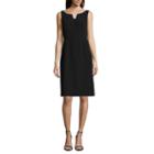 Worthington Sleeveless Notch-neck Suiting Sheath Dress - Petite