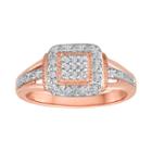 1/10 Ct T.w. Diamond 14k Rose Gold Over Silver Ring