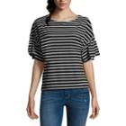 Heart N Soul Short Sleeve Crew Neck Blouse-juniors