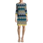 Jessica Howard 3/4-sleeve Knit Shift Dress - Petite