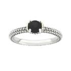 Personally Stackable Genuine Onyx Two-tone Ring