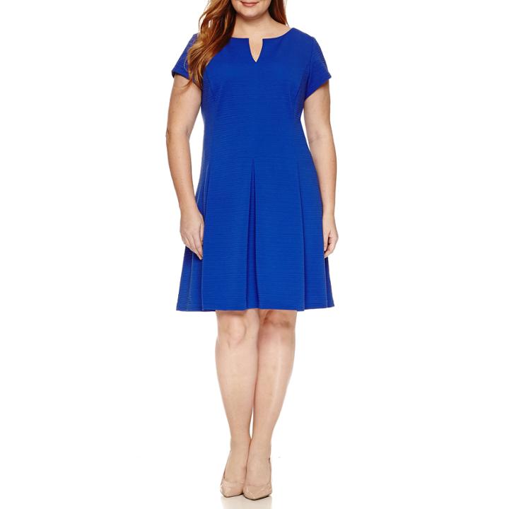 Studio 1 Short Sleeve Fit & Flare Dress-plus