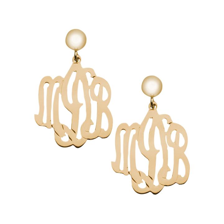 Personalized 12k Gold-filled Monogram Drop Earrings