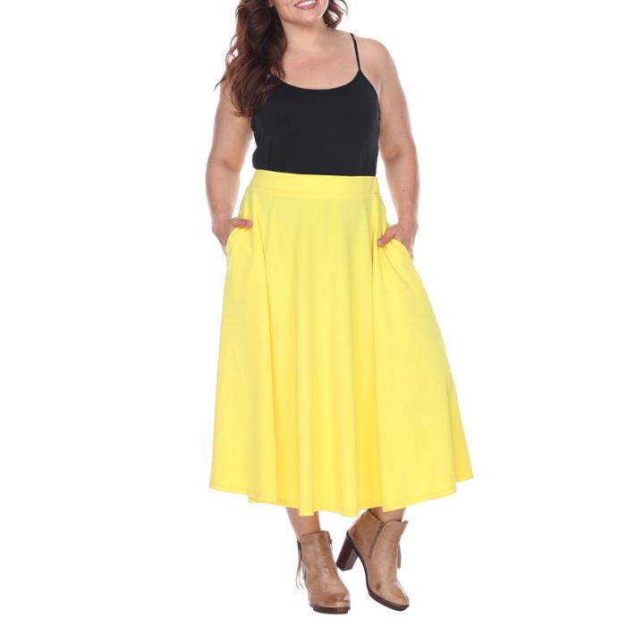 White Mark Tasmin Flared Skirt-plus