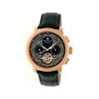 Heritor Automatic Aura Mens Vitreous Enamel Dial Leather-rose Gold Tone Watch
