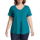 Boutique + Short Sleeve Scoop Neck T-shirt - Plus