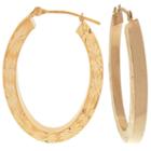 10k Yellow Gold 30mm Oval Hoop Earrings