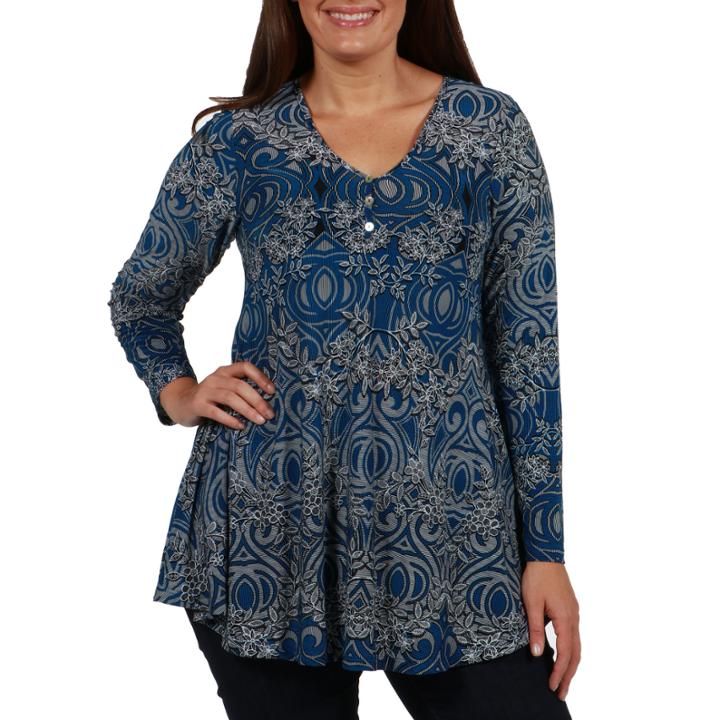 24/7 Comfort Apparel Santa Barbara Tunic Top - Plus
